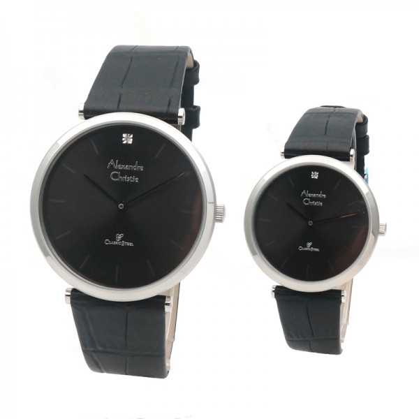 Alexandre Christie AC 8577 Silver Black Couple